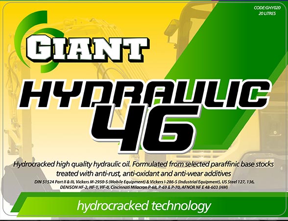 GIANT HYDRAULIC 46 – Available sizes: 5L, 20L, 200L, 1000L
