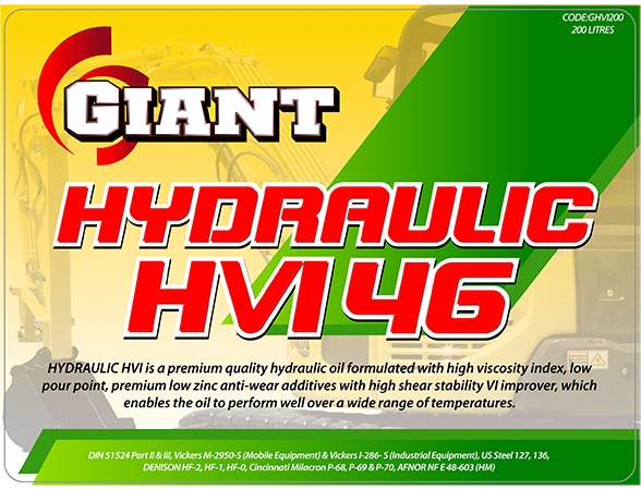 GIANT HYDRAULIC HVI 46 – Available sizes: 20L, 200L