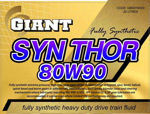 GIANT SYNTHOR 80W90 – 1L, 5L, 20L, 200L