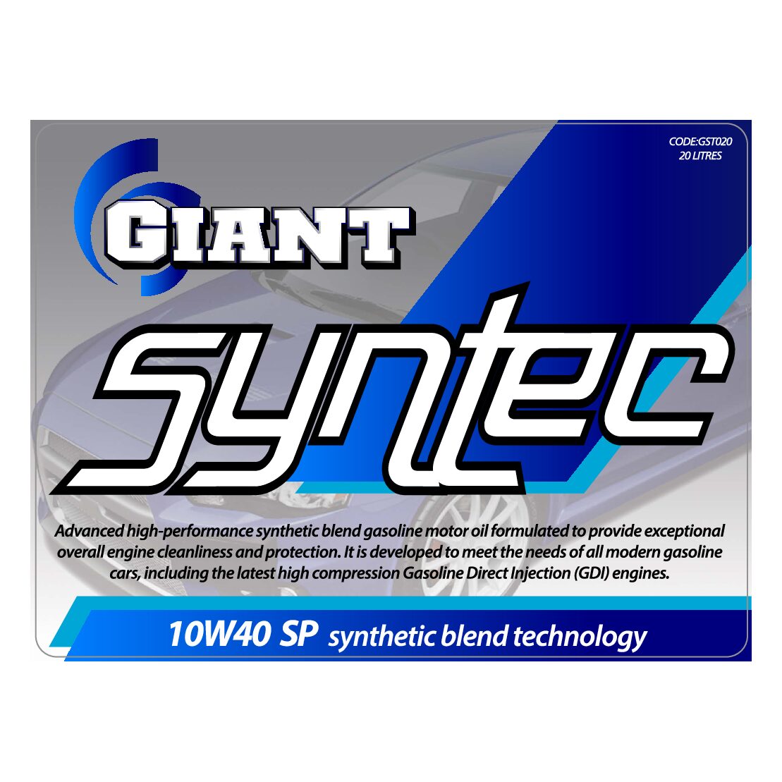 GIANT SYNTEC 10W40 SP – Available sizes: 1L, 5L, 20L, 200L
