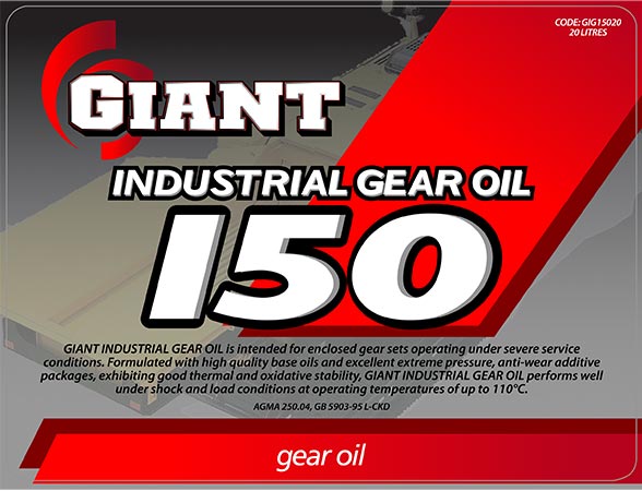 GIANT INDUSTRIAL GEAR OIL 150 – Available sizes: 20L, 200L