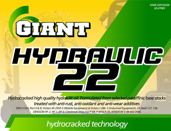 GIANT HYDRAULIC 22 – Available sizes: 20L, 200L