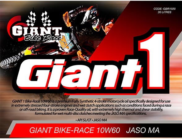 GIANT 1 BIKE-RACE 10W60 – Available sizes: 5L, 20L