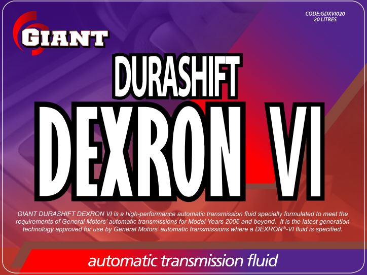 GIANT DEXRON VI – Available sizes: 1L, 5L, 20L,
